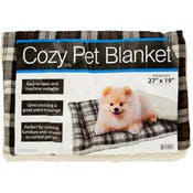 Cozy Pet Blanket - Fleece Padding, Plaid, 27" x 19"