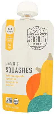 Serenity Kids Organic Baby Food 6pk - Squashes