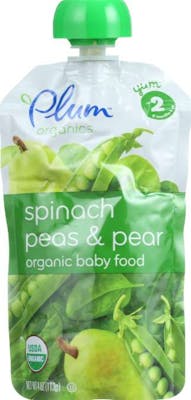 Plum Organics Baby Puree 12pk - Spinach Peas and Pear