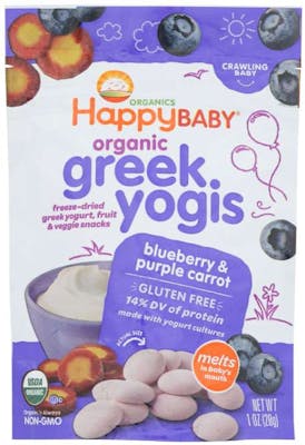 Happy Baby Greek Yogis 8pk - Blueberry and Purple Carrot