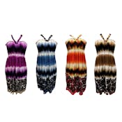 Tie Dye Leopard Print Halter Dresses - Assorted