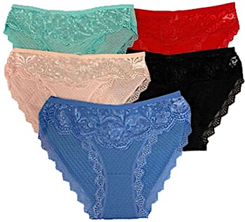 Angelina Women's Assorted Plus Size Sexy Lace Boxer Briefs Panties (12-Pack)