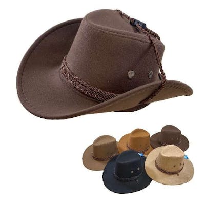 Faux Suede Cowboy Hats - Assorted