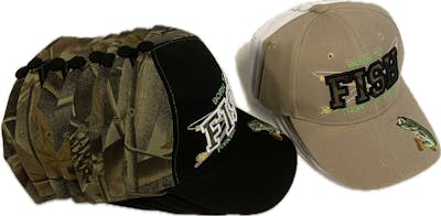 Born to Fish Forced to Work Baseball Hats - Assorted