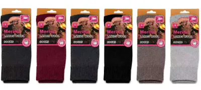 Women's Merino Wool Socks, Size 9-11
