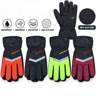 Adult Anti-Slip Ski Gloves - Assorted