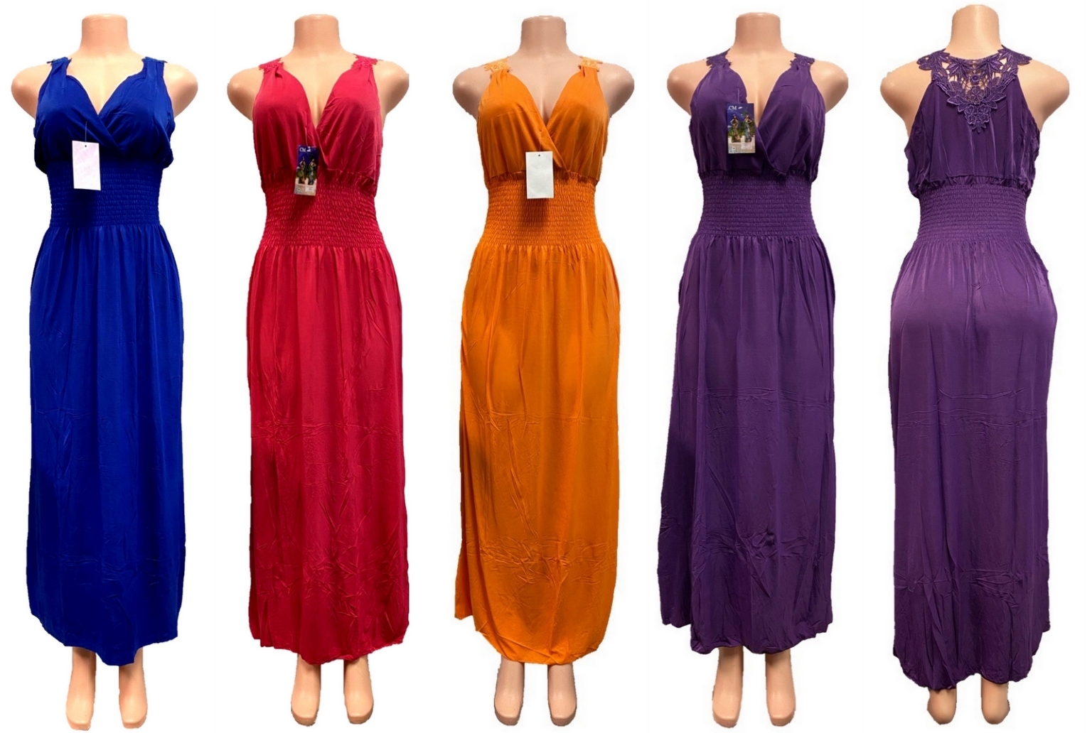 Wholesale Solid color Pattern VNeck Dresses Asst Colors