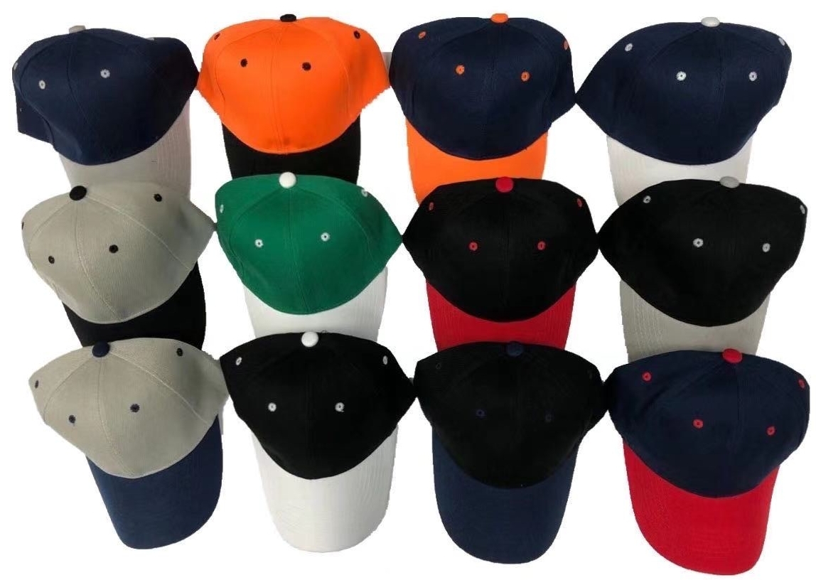 Wholesale Two-Tone Baseball Caps - Assorted Colors, Adjustable