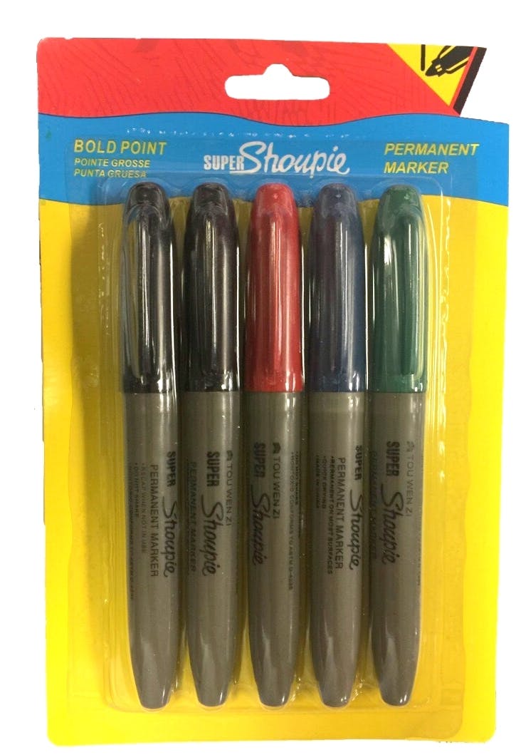Wholesale 5Piece Thick Permanent Marker Set (SKU 2315320) DollarDays