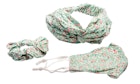 3-Piece Fashion Facemask - Headband, Scrunchie, Green Floral image number null