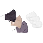 Woven Reusable Face Masks - Filters, Adjustable Ear Loops, 3 Pieces image number null