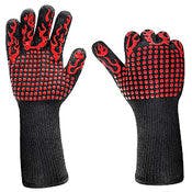 Heat Resistant Grill Gloves - Red/Black