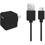 2-in-1 USB Type-C & AC Adaptor Sets - Black, 4'