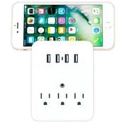 Triple Outlet Surge Protector with 4 USB Ports