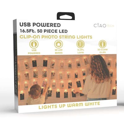 LED Clip-On Photo String Lights - Warm White