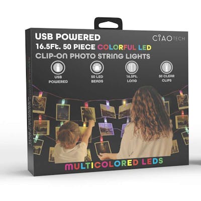 LED Clip-On Photo String Lights - Multicolor
