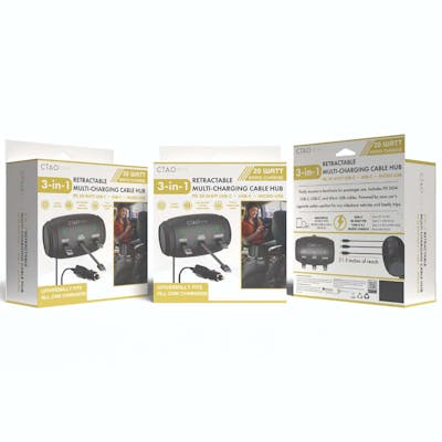 3 In 1 Car Charger - Multi Retractable