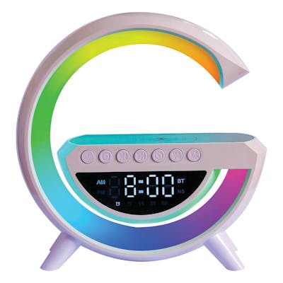 RGB LED Alarm Clock Speaker with Wireless Charging