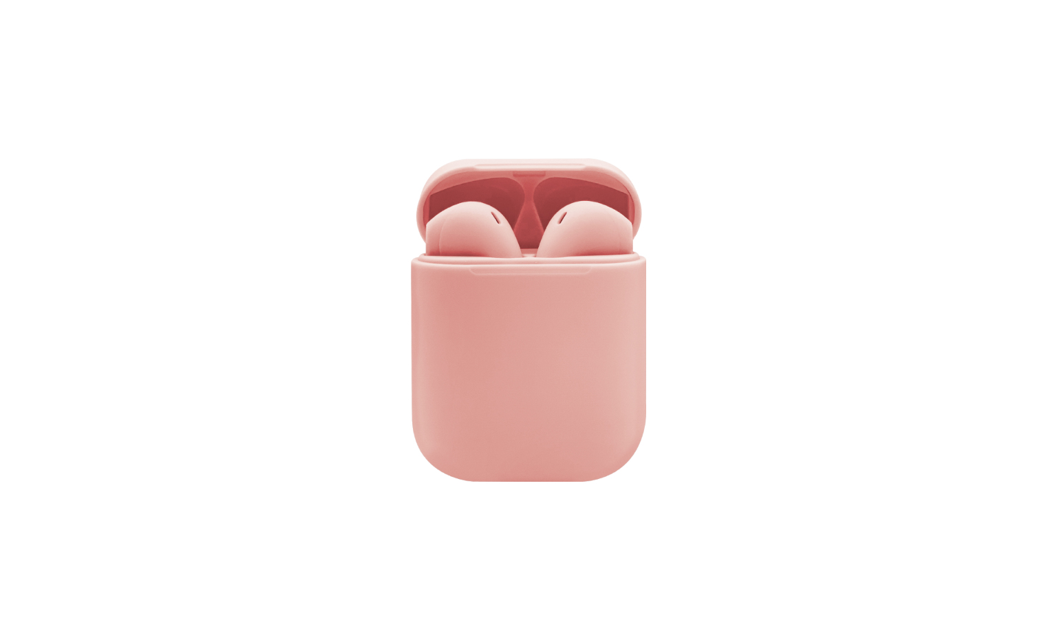 matte pink wireless earbuds