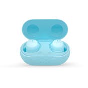 Rubberized Sport Sweat-Resistant Earbuds - Blue, Rechargeable