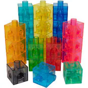 Transparent Linking Cubes - Assorted Colors, 100 Piece