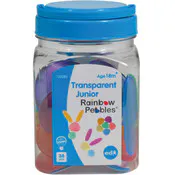 Transparent Junior Rainbow Pebbles - Assorted Colors, 36 pieces