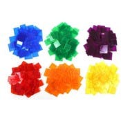 Transparent Square Tiles - 300 Pack, Assorted Colors