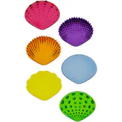 Transparent Tactile Shells - Assorted Colors, 36 Pieces