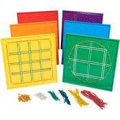 Double-Sided Geoboard Set - 6 Pack, 120 Rubber Bands
