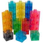 Transparent Linking Cubes - Assorted Colors, 100 Piece image number null