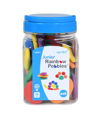 Junior Rainbow Pebbles - Assorted Colors, 36 Piece