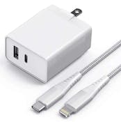 USB-PD Wall Chargers & USB-C to Lightning Cables - White