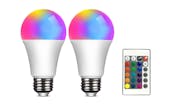 Smart Home Multicolor LED A19 Bulbs - 2 Pack