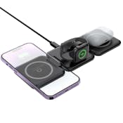 3-in-1 Foldable Wireless Chargers - Black