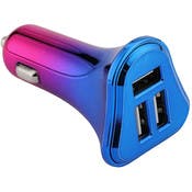 USB-A Car Chargers - Iridescent Chrome, 3 Ports