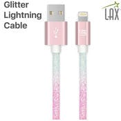 Apple MFi Certified Glitter Lightning Cables - 6 Feet, Pastel Rainbow