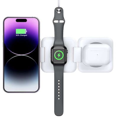 3-in-1 Magnetic Foldable Wireless Chargers - White