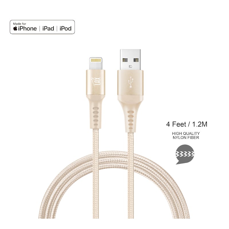4' Apple MFi Certified Lightning to USB Cable - Gold