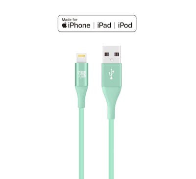 Apple MFi Certified Lightning USB Cables - Green, 4'