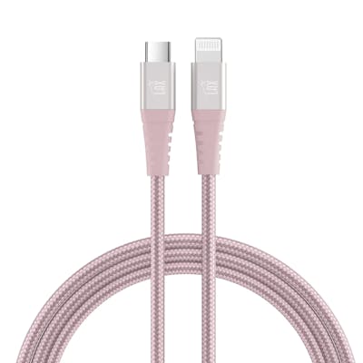 Apple MFi Certified Lightning to USB-C Cables - 10', Rose Gold