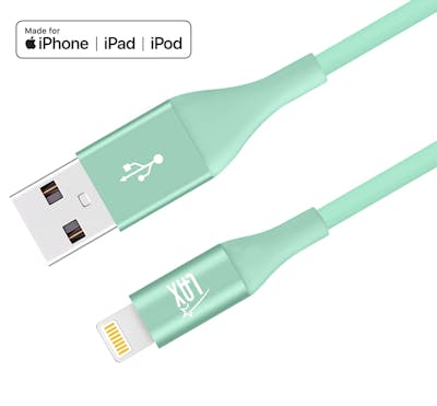 10' Slim Lightning Cables - Sea Green, Apple MFi Certified