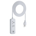 2 Outlet Surge Protectors,1 USB-C &1 USB-A - 5' Cable, White image number null