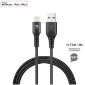 Lightning to USB Cable - Black, 10', Apple MFi Certified