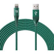 Durable Braided Nylon USB to Lightning Cable (10ft) - Emerald Green