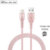 Apple MFi Certified Lightning USB Cable - Rose, 10'