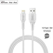 Apple MFi Certified Lightning USB Cables - Silver, 10'