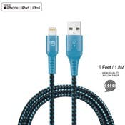 Apple MFi Certified Lightning USB Cable - Aqua, 6'
