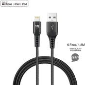 Lightning USB Cable - Black, 6', Apple MFi Certified