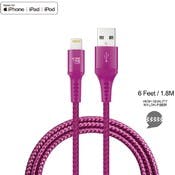 Apple MFi Certified Lightning USB Cable - Magenta, 6'