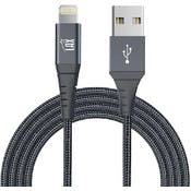 Apple MFI Certified Braided Nylon USB to Lightning Cables - 10', Slate Grey